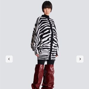 Balmain Black and White Zebra Mini Dress